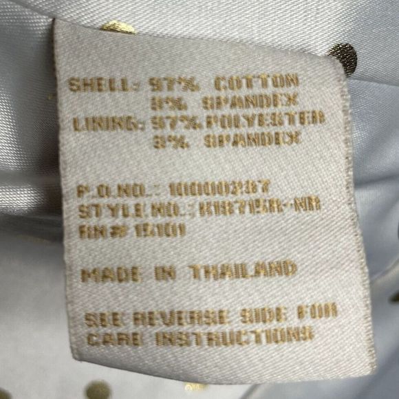 KATE SPADE Womens Blue Button-Front Ruffle-Trim Coat Medium M Lined Cotton-Blend - Picture 10 of 12